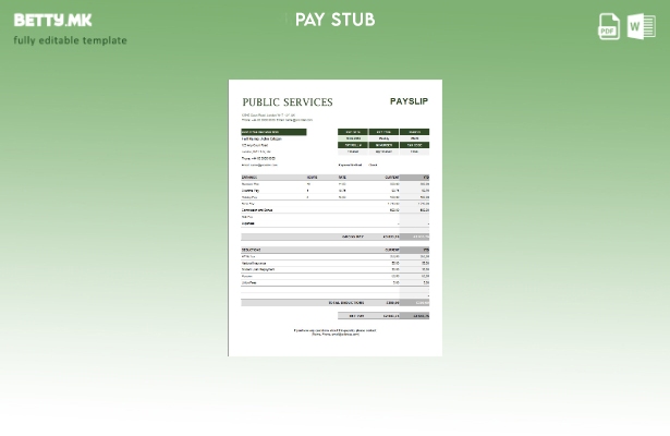 Модерен стил Шаблон за уплатница за корпорација за јавни услуги